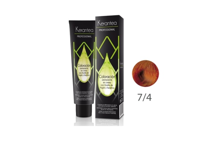 Kerantea Coloração 7.4 Louro Médio Acobreado 100 ML