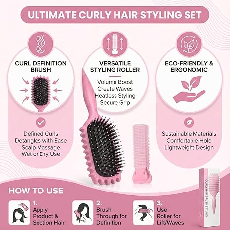 Escova Azul Curly Hair Brush Styling - Image 7
