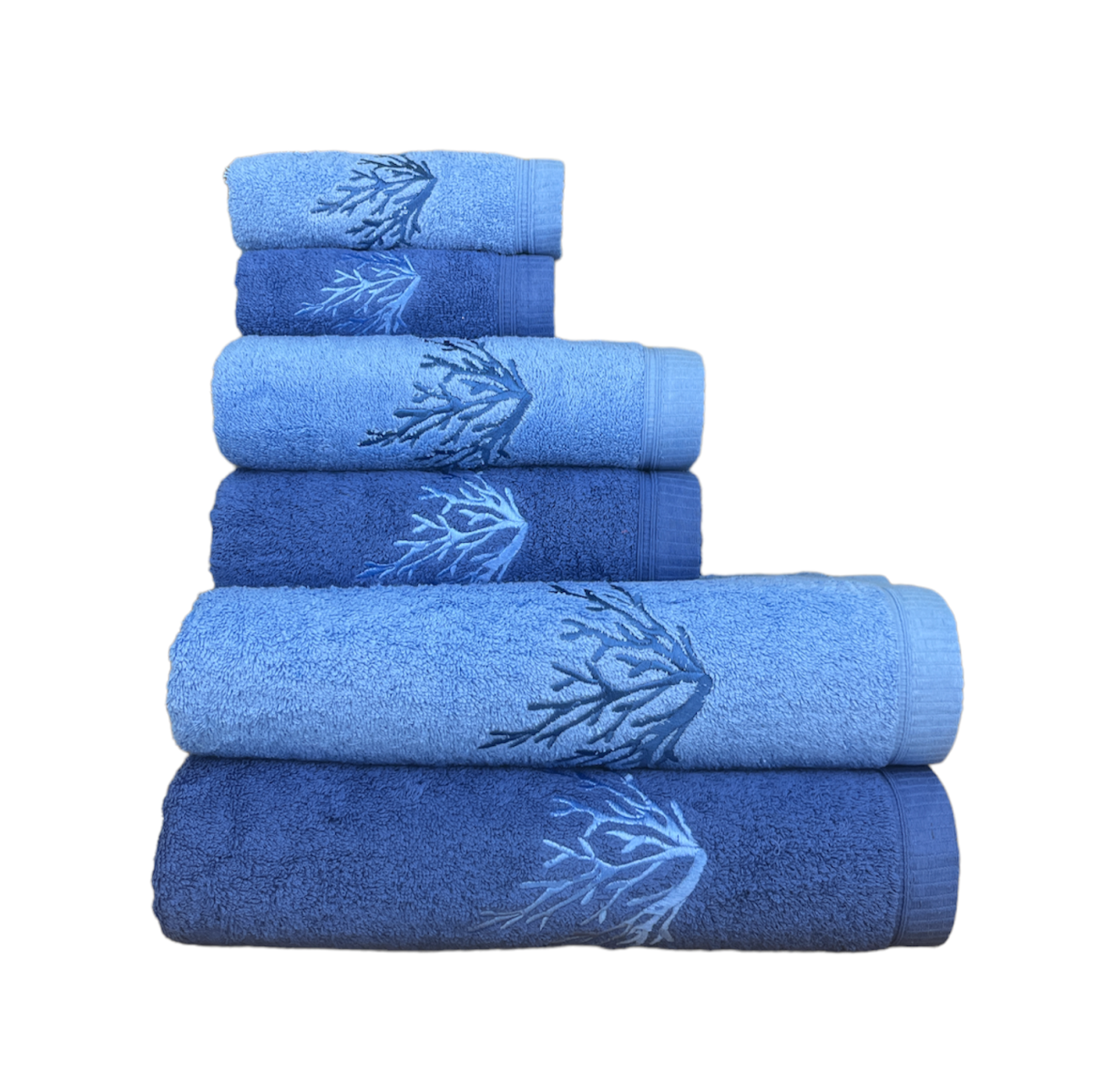 Conjunto de Banho Coral Azul Azul