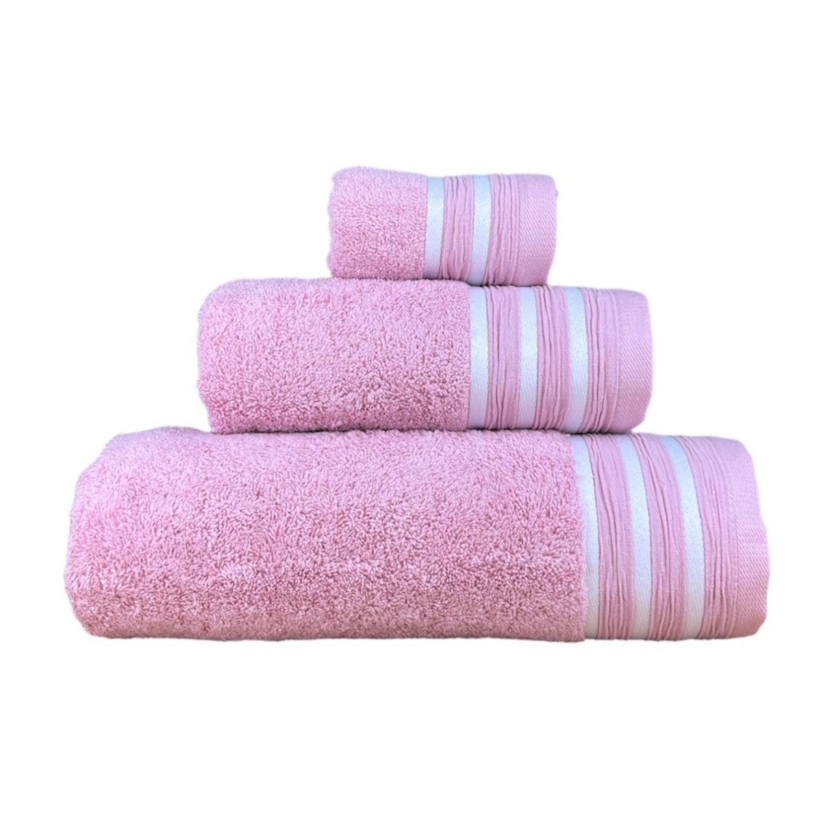 Conjunto de Banho Riscas Rosa