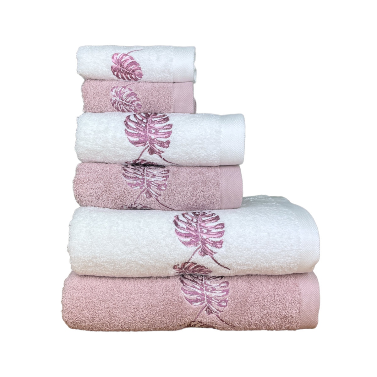 Conjunto de Banho Folhas Rosa