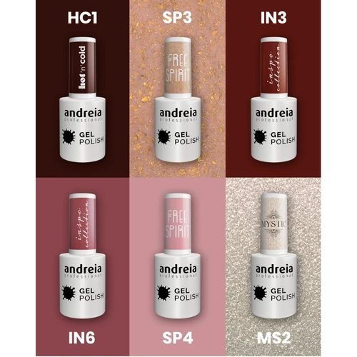 Verniz Gel Andreia SP3 Best Of 2026 Nude com Flocos Dourados Gel Polish - Image 4