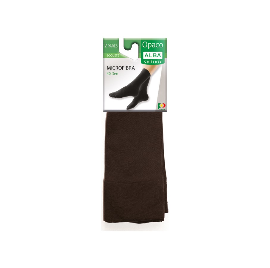 Soquete Microfibra 40 Den Preto 2 pares